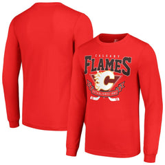 Calgary Flames Starter Team Logo Graphic Long Sleeve T-Shirt - Red - NHL