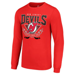 New Jersey Devils Starter Team Logo Graphic Long Sleeve T-Shirt - Red - NHL