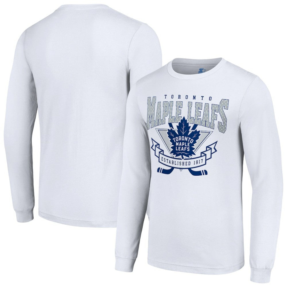 Toronto Maple Leafs Starter Team Logo Graphic Long Sleeve T-Shirt - White - NHL