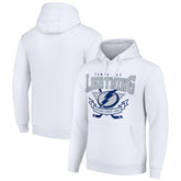 Tampa Bay Lightning Starter Team Logo Graphic Fleece Tri-Blend Pullover Hoodie - White - NHL
