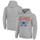 Edmonton Oilers Starter Team Logo Graphic Fleece Tri-Blend Pullover Hoodie - Heather Gray - NHL