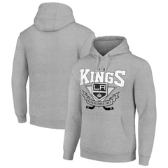Los Angeles Kings Starter Team Logo Graphic Fleece Tri-Blend Pullover Hoodie - Heather Gray - NHL