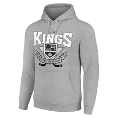 Los Angeles Kings Starter Team Logo Graphic Fleece Tri-Blend Pullover Hoodie - Heather Gray - NHL