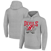 New Jersey Devils Starter Team Logo Graphic Fleece Tri-Blend Pullover Hoodie - Heather Gray - NHL