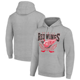 Detroit Red Wings Starter Team Logo Graphic Fleece Tri-Blend Pullover Hoodie - Heather Gray - NHL