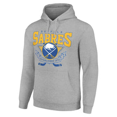 Buffalo Sabres Starter Team Logo Graphic Fleece Tri-Blend Pullover Hoodie - Heather Gray - NHL