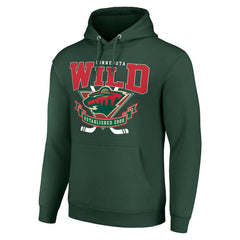 Minnesota Wild Starter Team Logo Graphic Fleece Tri-Blend Pullover Hoodie - Olive - NHL