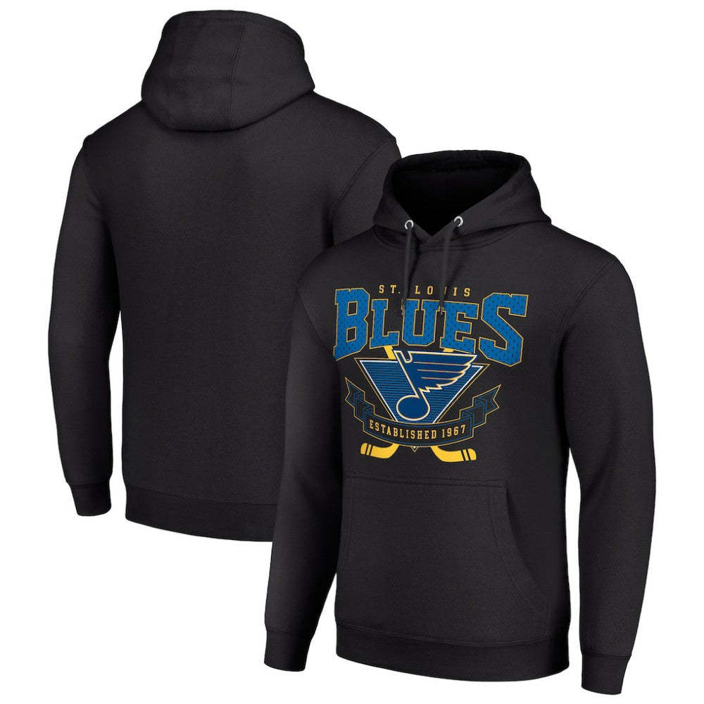 St. Louis Blues Starter Team Logo Graphic Fleece Tri-Blend Pullover Hoodie - Black - NHL