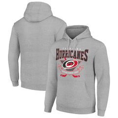 Carolina Hurricanes Starter Team Logo Graphic Fleece Tri-Blend Pullover Hoodie - Heather Gray - NHL