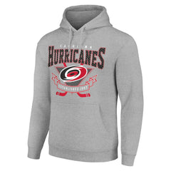 Carolina Hurricanes Starter Team Logo Graphic Fleece Tri-Blend Pullover Hoodie - Heather Gray - NHL