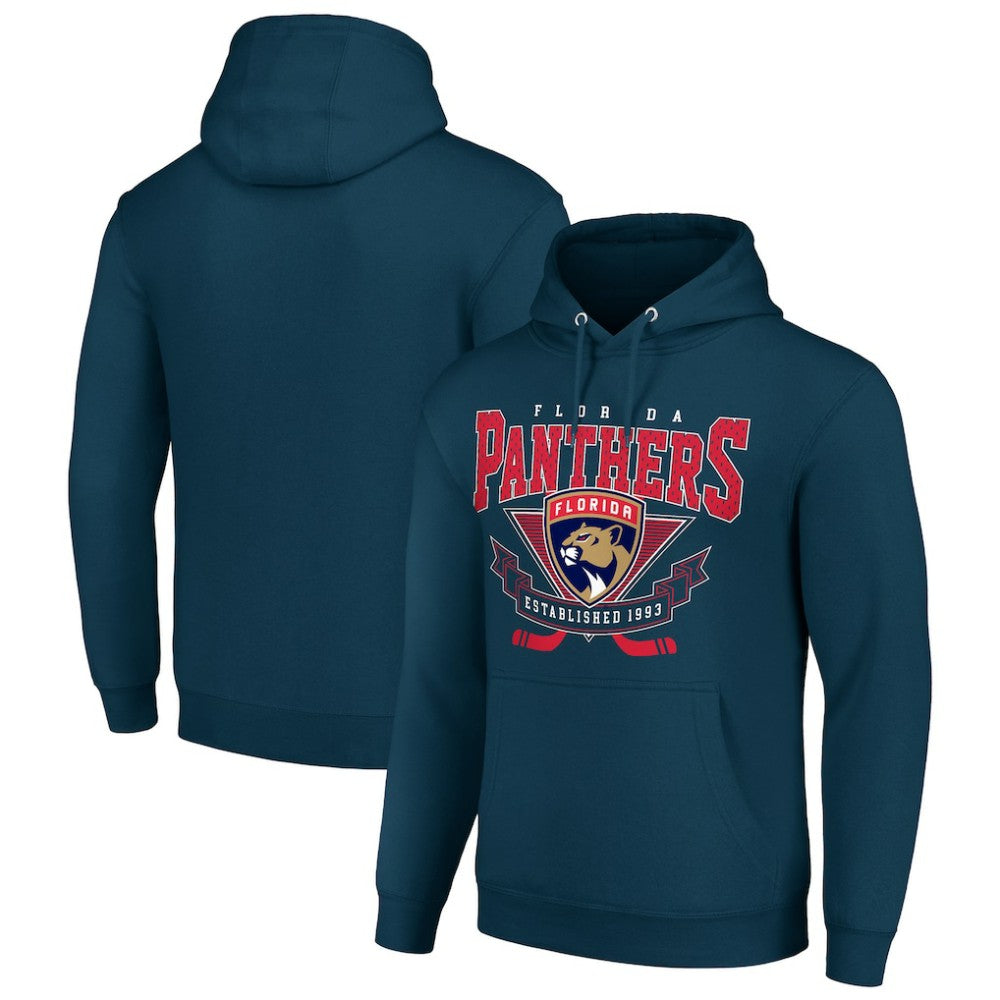 Florida Panthers Starter Team Logo Graphic Fleece Tri-Blend Pullover Hoodie - Navy - NHL