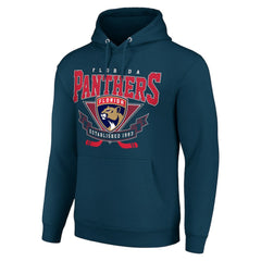 Florida Panthers Starter Team Logo Graphic Fleece Tri-Blend Pullover Hoodie - Navy - NHL