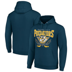 Nashville Predators Starter Team Logo Graphic Fleece Tri-Blend Pullover Hoodie - Navy - NHL