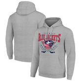 Columbus Blue Jackets Starter Team Logo Graphic Fleece Tri-Blend Pullover Hoodie - Heather Gray - NHL