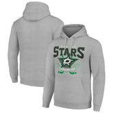 Dallas Stars Starter Team Logo Graphic Fleece Tri-Blend Pullover Hoodie - Heather Gray - NHL