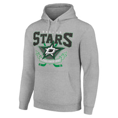 Dallas Stars Starter Team Logo Graphic Fleece Tri-Blend Pullover Hoodie - Heather Gray - NHL
