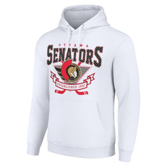 Ottawa Senators Starter Team Logo Graphic Fleece Tri-Blend Pullover Hoodie - White - NHL