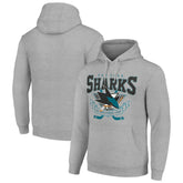 San Jose Sharks Starter Team Logo Graphic Fleece Tri-Blend Pullover Hoodie - Heather Gray - NHL