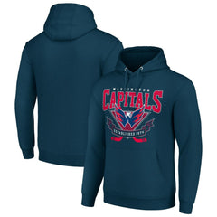 Washington Capitals Starter Team Logo Graphic Fleece Tri-Blend Pullover Hoodie - Navy - NHL