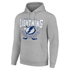 Tampa Bay Lightning Starter Team Logo Graphic Fleece Tri-Blend Pullover Hoodie - Heather Gray - NHL