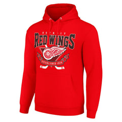 Detroit Red Wings Starter Team Logo Graphic Fleece Tri-Blend Pullover Hoodie - Red - NHL