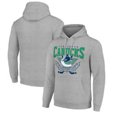 Vancouver Canucks Starter Team Logo Graphic Fleece Tri-Blend Pullover Hoodie - Heather Gray - NHL