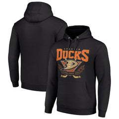 Anaheim Ducks Starter Team Logo Graphic Fleece Tri-Blend Pullover Hoodie - Black - NHL