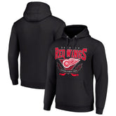 Detroit Red Wings Starter Team Logo Graphic Fleece Tri-Blend Pullover Hoodie - Black - NHL