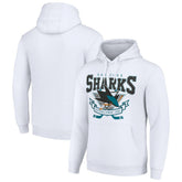 San Jose Sharks Starter Team Logo Graphic Fleece Tri-Blend Pullover Hoodie - White - NHL