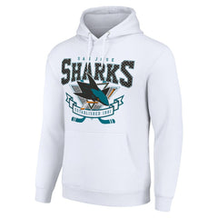 San Jose Sharks Starter Team Logo Graphic Fleece Tri-Blend Pullover Hoodie - White - NHL