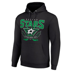 Dallas Stars Starter Team Logo Graphic Fleece Tri-Blend Pullover Hoodie - Black - NHL
