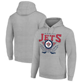 Winnipeg Jets Starter Team Logo Graphic Fleece Tri-Blend Pullover Hoodie - Heather Gray - NHL