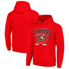 Ottawa Senators Starter Team Logo Graphic Fleece Tri-Blend Pullover Hoodie - Red - NHL