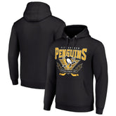 Pittsburgh Penguins Starter Team Logo Graphic Fleece Tri-Blend Pullover Hoodie - Black - NHL