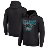 San Jose Sharks Starter Team Logo Graphic Fleece Tri-Blend Pullover Hoodie - Black - NHL
