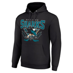 San Jose Sharks Starter Team Logo Graphic Fleece Tri-Blend Pullover Hoodie - Black - NHL