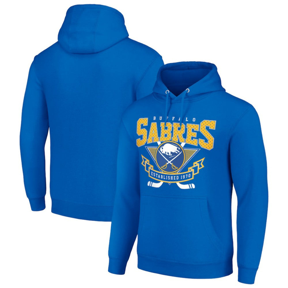 Buffalo Sabres Starter Team Logo Graphic Fleece Tri-Blend Pullover Hoodie - Royal - NHL