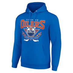 Edmonton Oilers Starter Team Logo Graphic Fleece Tri-Blend Pullover Hoodie - Royal - NHL