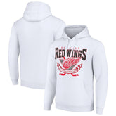 Detroit Red Wings Starter Team Logo Graphic Fleece Tri-Blend Pullover Hoodie - White - NHL