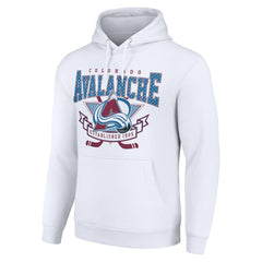 Colorado Avalanche Starter Team Logo Graphic Fleece Tri-Blend Pullover Hoodie - White - NHL