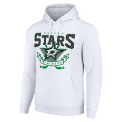 Dallas Stars Starter Team Logo Graphic Fleece Tri-Blend Pullover Hoodie - White - NHL