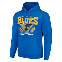 St. Louis Blues Starter Team Logo Graphic Fleece Tri-Blend Pullover Hoodie - Blue - NHL