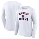 Houston Texans Secondary Logo Victory Arch Long Sleeve T-Shirt White | NFL