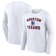 Houston Texans Secondary Logo Victory Arch Long Sleeve T-Shirt White | NFL