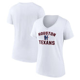 Houston Texans Women's Secondary Logo V-Neck T-Shirt White | NFL