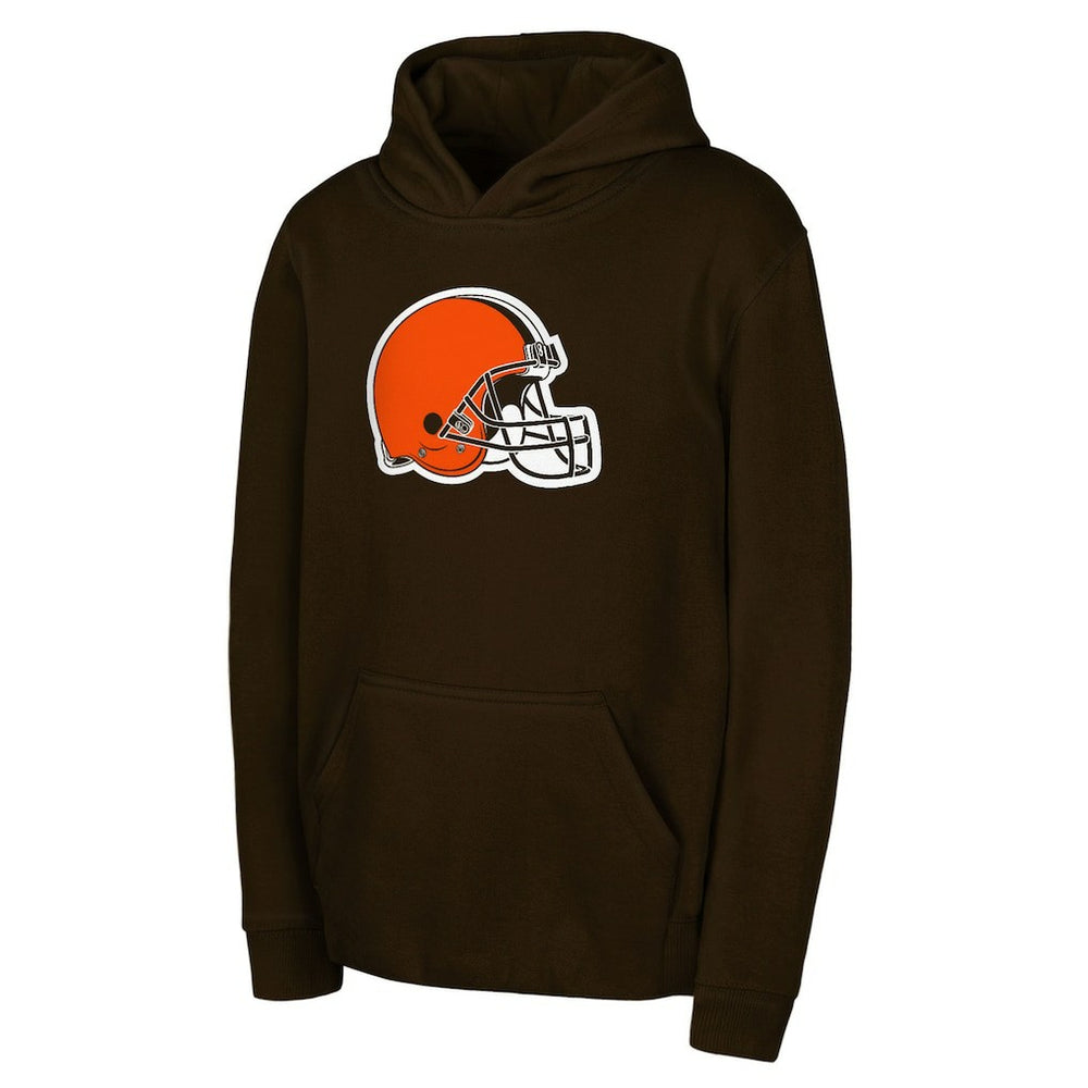 Cleveland Browns Youth Team Logo Pullover Hoodie Brown | NFL