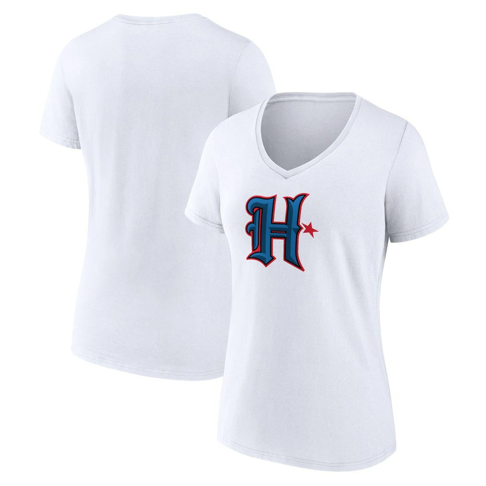 Houston Texans Women's Secondary Logo V-Neck T-Shirt White | NFL