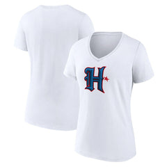 Houston Texans Women's Secondary Logo V-Neck T-Shirt White | NFL