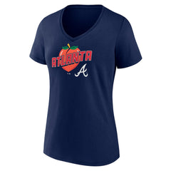 Atlanta Braves Women's Peach V-Neck T-Shirt - MLB