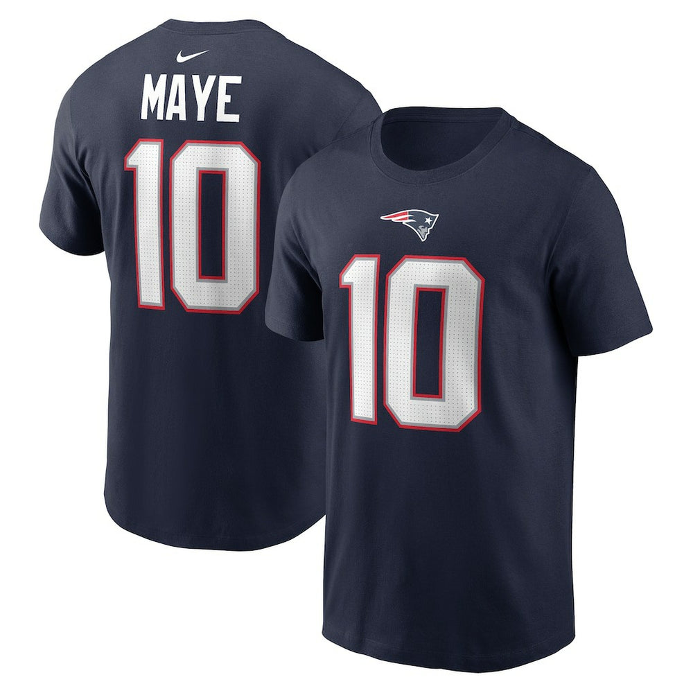 Drake Maye New England Patriots Youth Fuse Name & Number T-Shirt Navy | Nike for Sale